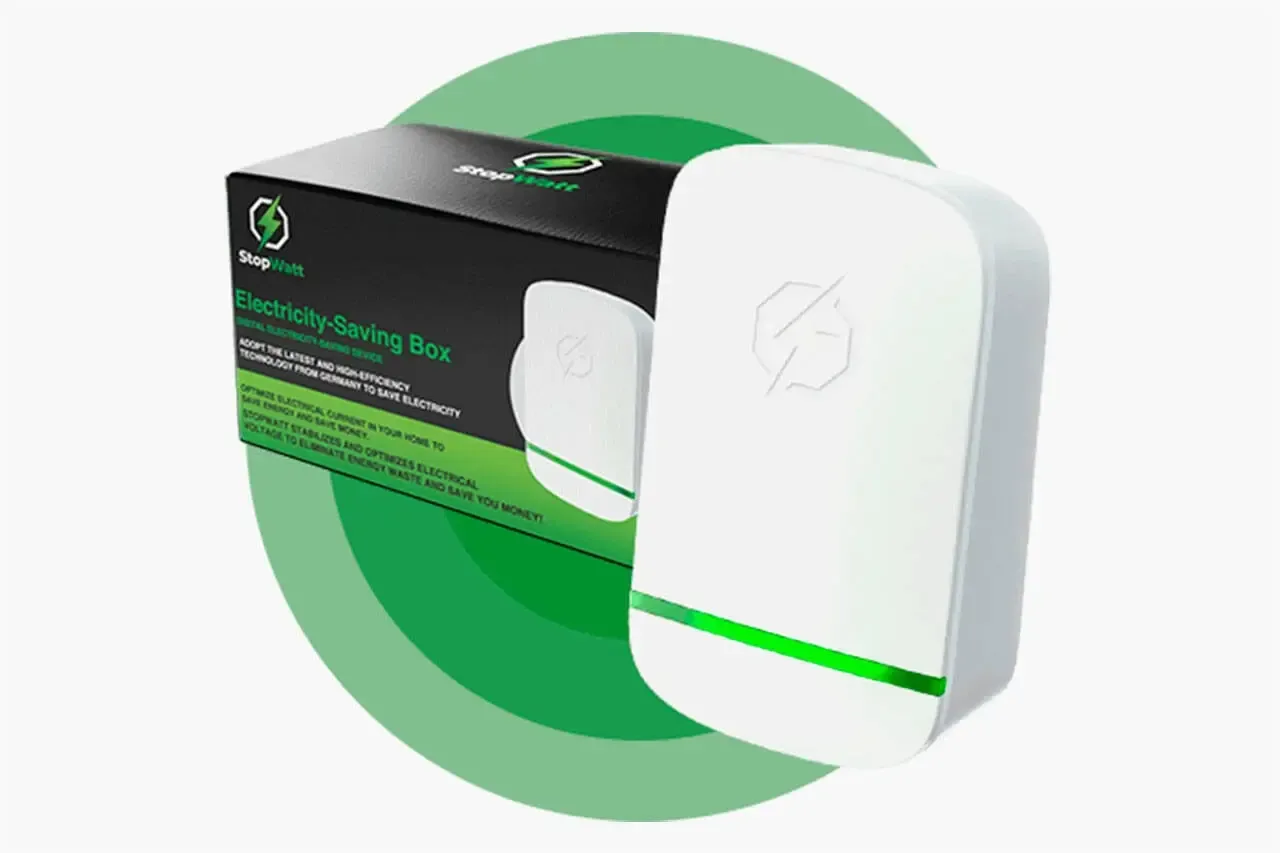 StopWatt plug-in device shown in the main product presentation